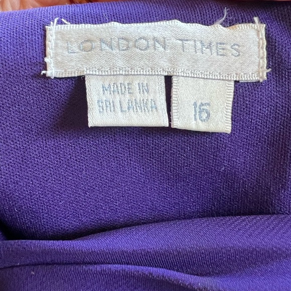 NWT London Times 16 Purple Sleeveless Formal Dress Wedding Cocktail Prom Party - Picture 8 of 10